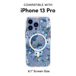 Rifle Paper Co. iPhone 13 Pro Case - 10ft Drop Protection - Compatible with MagSafe & Wireless Charging - Floral 6.1" Case for iPhone 13 Pro, Anti Scratch Shock Absorbing Materials - Garden Party Blue