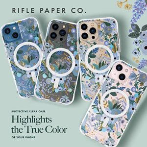Rifle Paper Co. iPhone 13 Pro Case - 10ft Drop Protection - Compatible with MagSafe & Wireless Charging - Floral 6.1" Case for iPhone 13 Pro, Anti Scratch Shock Absorbing Materials - Garden Party Blue