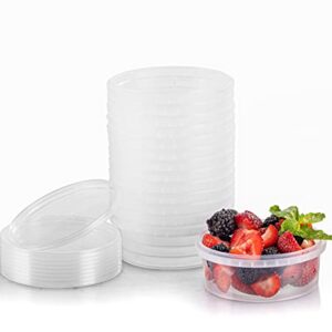 8-oz. Round Clear Deli Containers with Lids | Stackable, Tamper-Proof BPA-Free Food Storage Containers | Recyclable Space Saver Airtight Container for Kitchen Storage, Meal Prep, Take Out | 20 Pack