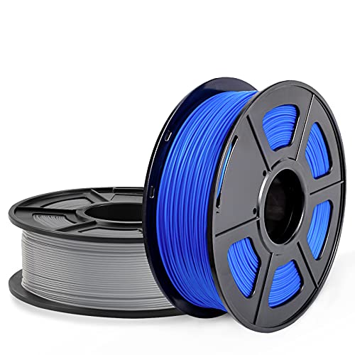 SUNLU PLA 3D Printer Filament, PLA Filament 1.75mm Dimensional Accuracy +/- 0.02 mm, 1 KG Spool, PLA Gray+Blue