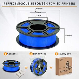 SUNLU PLA 3D Printer Filament, PLA Filament 1.75mm Dimensional Accuracy +/- 0.02 mm, 1 KG Spool, PLA Gray+Blue