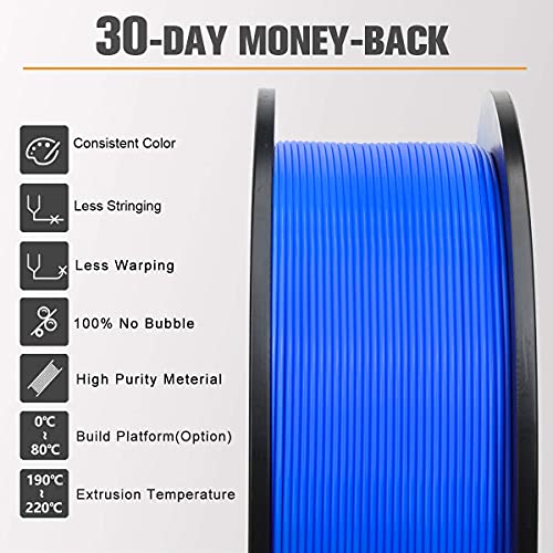 SUNLU PLA 3D Printer Filament, PLA Filament 1.75mm Dimensional Accuracy +/- 0.02 mm, 1 KG Spool, PLA Gray+Blue