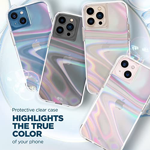 Case-Mate iPhone 13 Case - Soap Bubble [10FT Drop Protection] [Wireless Charging Compatible] Luxury Cover with Iridescent Swirl Effect for iPhone 13 6.1", Anti-Scratch, Shock Absorbing Materials