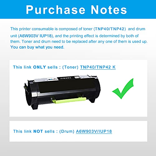 LCL Compatible Toner Cartridge Replacement for Konica Minolta TNP40 TNP-40 TNP42 TNP-42 A6WN01F A6WN01W 20000Pages Bizhub 4020 Series Printers (1-Pack Black)