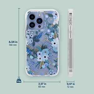 Rifle Paper Co - Case for iPhone 13 Pro Max - 10 ft Drop Protection - Gold Foil Accents - 6.7 Inch - Garden Party Blue