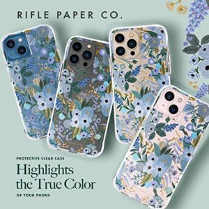 Rifle Paper Co - Case for iPhone 13 Pro Max - 10 ft Drop Protection - Gold Foil Accents - 6.7 Inch - Garden Party Blue