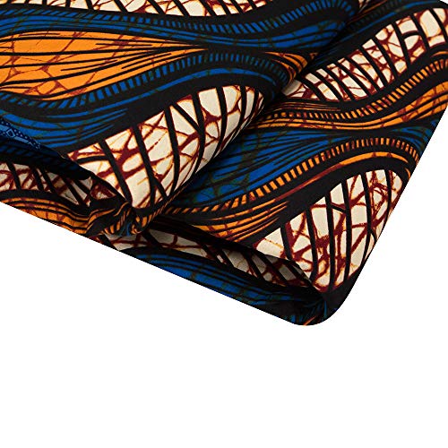 African Fabric 6 Yards BintaRealwax 100% Polyester Ankara Fabric for Party Dress 6233