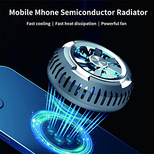 OCUhome Phone Cooler, Semi-Conductor Phone Radiator, X6 Cooling Fan Low Noise Strong Suction RGB Light Magnetic Semiconductor Phone Radiator for Gaming Phone Black