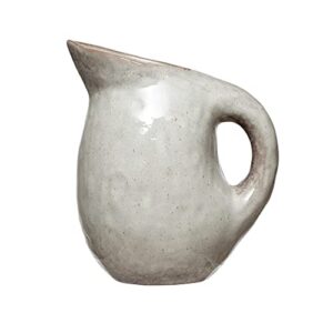 bloomingville neutral reactive glaze stoneware pitcher, 9.5", bone