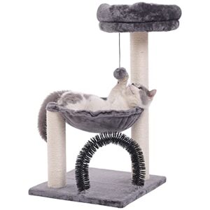 hoopet cat tree,27.8 inches cat tower for indoor cats, multi-level cat tree with scratching posts plush basket & perch for play rest, cat activity tree with dangling ball for kittens/small cats