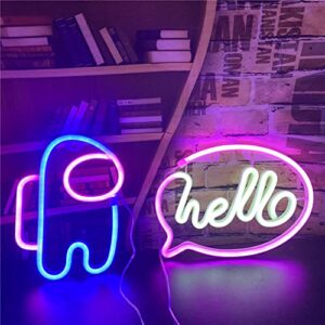 QiaoFei Alien Neon Sign Lights Astronaut Neon Signs with USB or Battery Operated for Kid's Room Bedroom Bar Restaurant Game Room Christmas Valentine's Day Birthday Party Gift LED Art Decoration Light