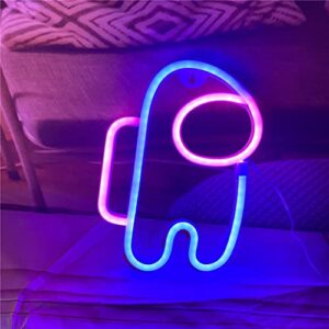 QiaoFei Alien Neon Sign Lights Astronaut Neon Signs with USB or Battery Operated for Kid's Room Bedroom Bar Restaurant Game Room Christmas Valentine's Day Birthday Party Gift LED Art Decoration Light