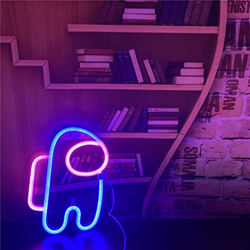 QiaoFei Alien Neon Sign Lights Astronaut Neon Signs with USB or Battery Operated for Kid's Room Bedroom Bar Restaurant Game Room Christmas Valentine's Day Birthday Party Gift LED Art Decoration Light