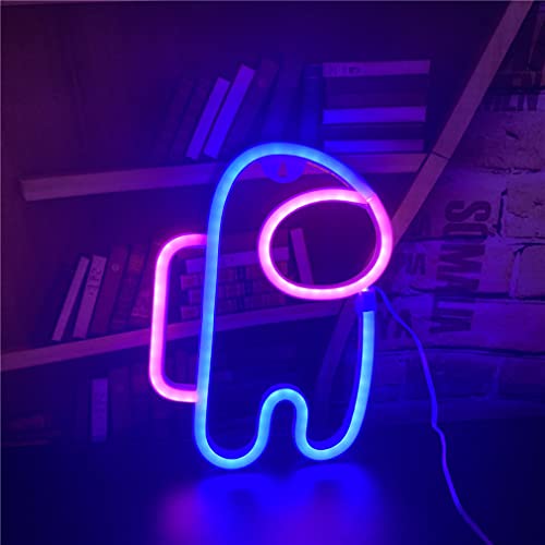 QiaoFei Alien Neon Sign Lights Astronaut Neon Signs with USB or Battery Operated for Kid's Room Bedroom Bar Restaurant Game Room Christmas Valentine's Day Birthday Party Gift LED Art Decoration Light