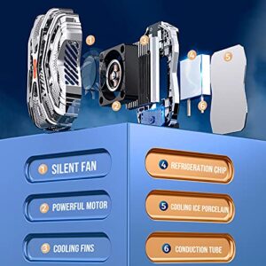 OCUhome Phone Cooler, P40 Universal Semi-Conductor Phone Radiator Portable Quick Cooling Stable Cooling Fan for Gaming Phone White