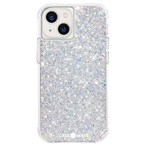 case-mate iphone 13 case for women [10ft drop protection] [wireless charging] twinkle stardust phone case for iphone 13 - luxury glitter iphone case - shock absorbing, anti scratch, lightweight