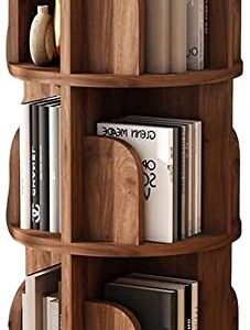 Bookcases Creativity Corner Shelf Bookshelf Solid Wood Revolving Floor Standing Children Living Room 360 Degree Rotating Storage HAOHAOMAI, Brown, 39x99cm