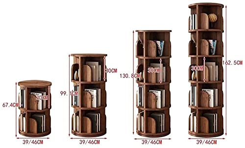 Bookcases Creativity Corner Shelf Bookshelf Solid Wood Revolving Floor Standing Children Living Room 360 Degree Rotating Storage HAOHAOMAI, Brown, 39x99cm