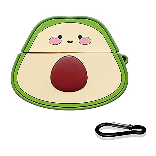 VinSa Cartoon Fruits Shockproof Protective Case for Beats Studio Buds New 2021 Wireless Headphones Charging Box | Green Avocado Cover with Anti-Lost Keychain Bag Toys Decor