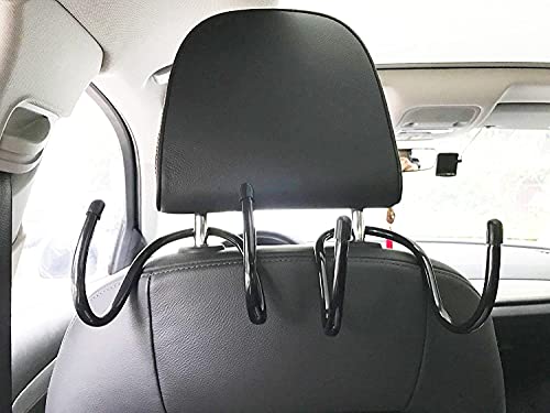 Cowboy Hat Holder Rack, Hat Holder Rack for Trunks Cars SUV, - Flexible Over The Car Seat Hat Hanger Hook - Keep Hat Shape - for Coats, Caps, Bag, Safety Helmet — 2 Pack - No Hat