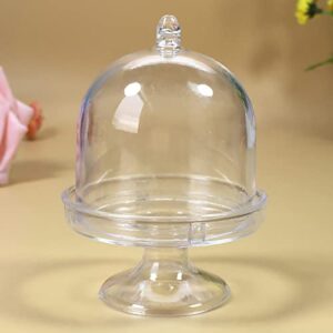 Okllen 36 Pack Mini Cake Plate with Lid, Plastic Cupcake Stand Dome Cover, Clear Small Cake Display Stand for Chocolate, Dessert, Wedding, Birthday, Baby Shower, Tea Party Supplies