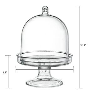 Okllen 36 Pack Mini Cake Plate with Lid, Plastic Cupcake Stand Dome Cover, Clear Small Cake Display Stand for Chocolate, Dessert, Wedding, Birthday, Baby Shower, Tea Party Supplies