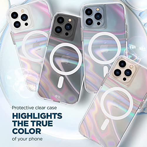 Case-Mate iPhone 13 Pro Max Case [10ft Drop Protection] [Compatible with MagSafe] Soap Bubble Phone Case for iPhone 13 Pro Max - Luxury Iridescent Swirl Effect, Slim, Shock Absorbing, Anti Scratch