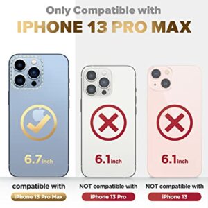 GVIEWIN for iPhone 13 Pro Max Case 6.7 Inch 2021, Built-in 360° Rotatable Ring Stand, Durable Marble Ultra Slim Glossy Hard Shockproof Kickstand Phone Holder Protective Case Cover (White/Gold)