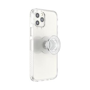 popsockets iphone 12 case and iphone 12 pro case for magsafe with repositionable slide pop grip - clear