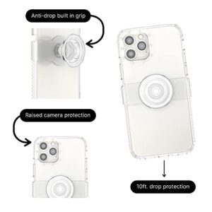 PopSockets iPhone 12 Case and iPhone 12 Pro Case for MagSafe with Repositionable Slide Pop Grip - Clear