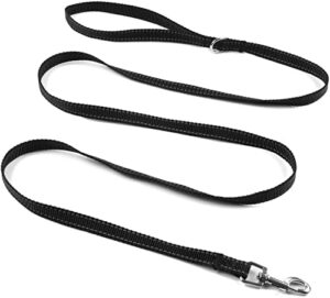 sunnq reflective dog leash for small dogs, 6 ft (5/8 inch x 6ft, black)