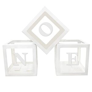 first birthday balloon boxes,baby boxes with letters for baby shower,clear baby shower decorations block boxes,transparent balloon box backdrop for baby shower,birthday party,gender reveal party (white)