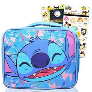 classic disney lilo and stitch lunch bag bundle for toddlers kids - lilo and stitch insulated lunch box set with tsum tsum stickers (lilo and stitch school supplies)