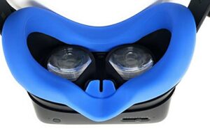silicone front face pad mask cover accessories for steam valve index vr headset (blue)