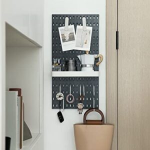 Keepo Pegboard Combination Kit, 4 Pegboards and 14 Accessories Modular Hanging for Wall Organizer, Crafts Organization, Ornaments Display, Nursery Storage, 22" x 22", Black| Peg Boards