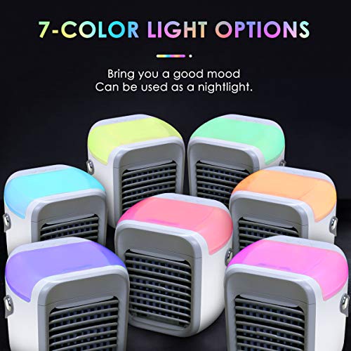 Portable Air Conditioner, Personal Air Cooler 3 in 1 Air Conditioner, Compact Evaporative Cooler Air Humidifier, 3 Wind Speed Desktop Air Conditioner Fan, Suitable for Home/Office