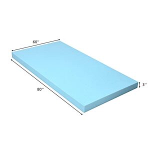 Giantex 3 Inch Memory Foam Mattress Topper, Gel-Infused Cooling Bed Topper with Ventilated Design for Pressure Relieving, Bed Pad for All-Night Comfy, Dorm Foam Topper (Queen)