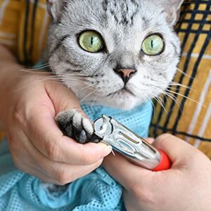 ATO-DJCX Dog Cat Nail Clippers, Professional Pet Claw Trimmer, Free Nail File, Stainless Steel Razor Sharp Blade Dog Toes Cutter Grooming Tools for Small Medium Large Animal Pets Blue