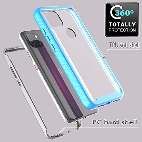 AYMECL for Revvl 5G Case, TCL Revvl 5G Case with[2 x HD Screen Protector], Full-Body Protective Shockproof Ruged Bumper Cover,Impact Resist Durable Phone Case, for TCL Revvl 5G (Blue)