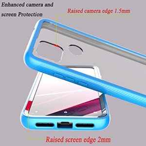 AYMECL for Revvl 5G Case, TCL Revvl 5G Case with[2 x HD Screen Protector], Full-Body Protective Shockproof Ruged Bumper Cover,Impact Resist Durable Phone Case, for TCL Revvl 5G (Blue)