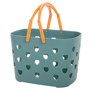 Kamonda Portable Shower Caddy Tote Heart Shaped Hollow Plastic Storage Basket w/Handle Shower Caddy Tote Pink