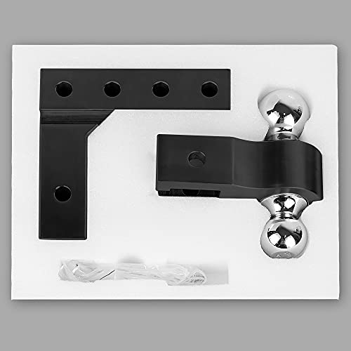 YEOPGYEON Adjustable 6"Drop Hitch Ball Mount- 2 in Reversible Ball Mount, 2-5/16in./2in. Ball,5000lbs/3500lbs GTW (Black)