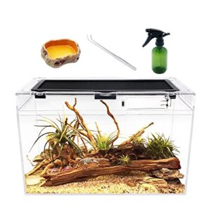 reptile growth reptile terrarium,16" x 8"x 10" reptile tank with full view visually appealing，for insect，fish，tarantula，hermit crab，jumping spider，iguana，tortoise，leopard gecko，frog，bearded dragon