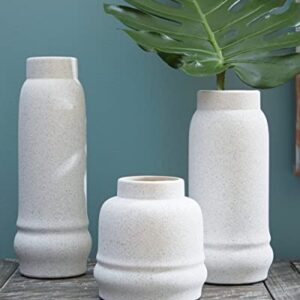 Ashley Furniture Industries Signature Design Jayden Casual Textured Ceramic 3 Piece Vase Set, White