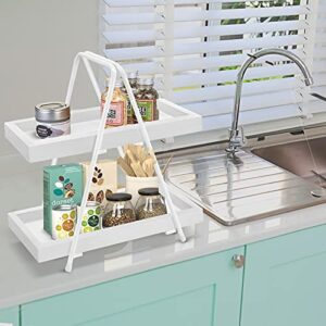 2 Tier Bathroom Countertop Organizer, Counter Standing Rack Cosmetic Holder, Bathroom Shelf Organizer for Counter, Bathroom Tray Counter Stand Rack