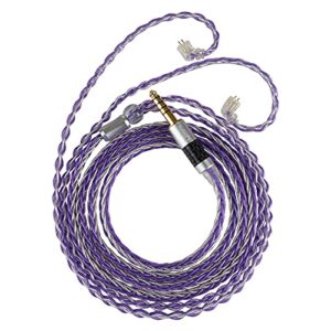 ivipq 8 strands of silver-plated earphone upgrade cable mmcx/ 2pin/qdc/tfz/2.5mm-4.4mm earplug audio cable to improve sound quality earphone cable. (2pin, 4.4mm, silver purple)