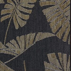 Gertmenian Indoor Outdoor Rugs by Reyn Spooner | Tropical Rugs for Deck, Patio, Poolside & Mudroom | Washable, Stain & UV Resistant Carpet | 6x9 Medium, Palm Tree Leaf Black Brown, 46684