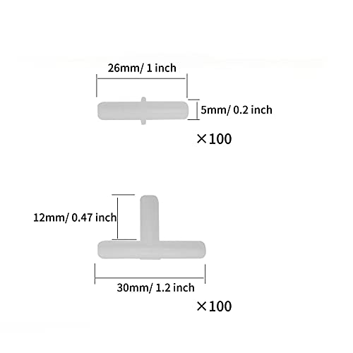 200 Pieces Aquarium Air Valve Connector Plastic Inline Tubing for Aquarium Fish Tank, Straight and T Type