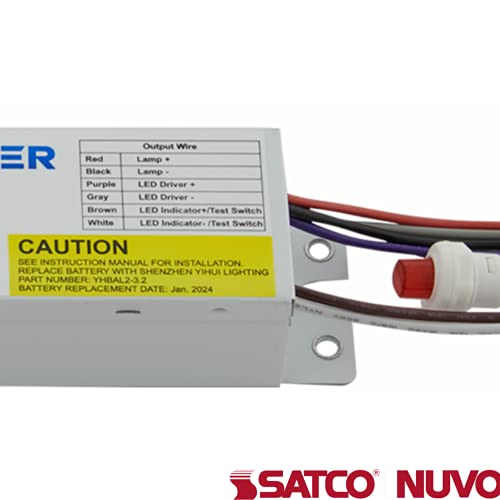 Satco [65/708] (1 Pack) Add On Em For Low Bays; Add On Emergency Backup Battery For Linear Strip Lights; 8 Watt; 1000 Lm; 90 Min. Run Time; 120-347 Volt; (Modular Components)