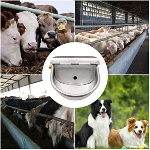 MUDUOBAN Automatic Horse Drinking Water Bowl with Float Valve Upgraded Stainless Steel Water Feeder Trough for Livestock Cow Sheep Goat Cattle Hog Dogs